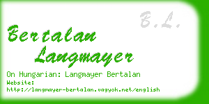 bertalan langmayer business card